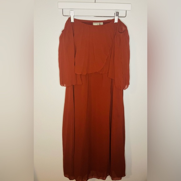 NWT ASOS Rust Ruffle Strapless Dress - Picture 7 of 9